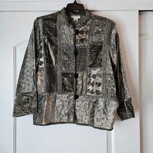 Think Positive Blazer Button Up Regal Patchwork Dark Romantic Whimsigoth Asian